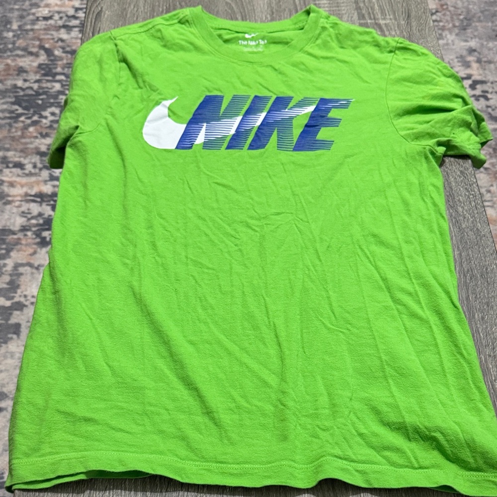 Nike Lime Green Tee with Navy Logo
